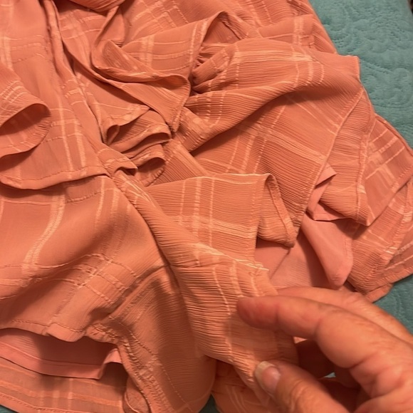 Saints and Secrets women’s M BLUSH COLOR ruffles and‎ shorts Romper NWT. Belted - Picture 8 of 14